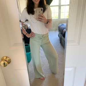 Anthropologie Elevenses Wide Seersucker Pants